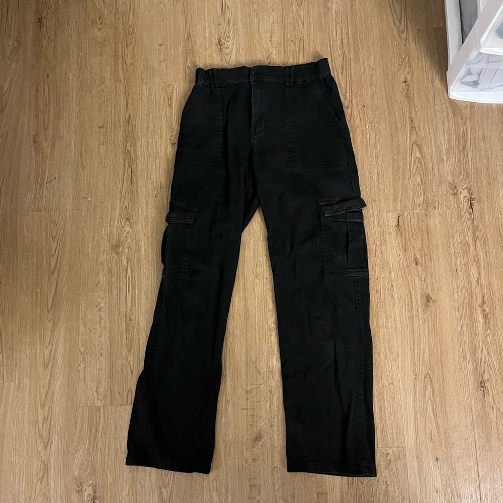 Women's Black Cargo Trousers with Utility Pockets